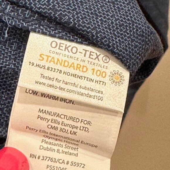 NWT!  Men's Dress Shirt Perry Ellis button down Blue Size XL - Picture 6 of 9